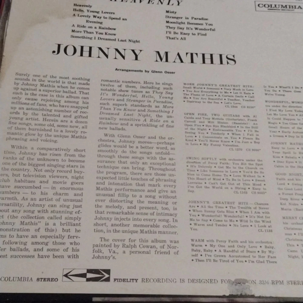 Johnny Mathis LP - Picture 2 of 2